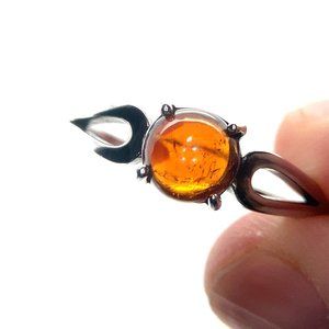 Spessartite 2.00ct Rhodium Finish Solid 925 Sterling Silver Ring